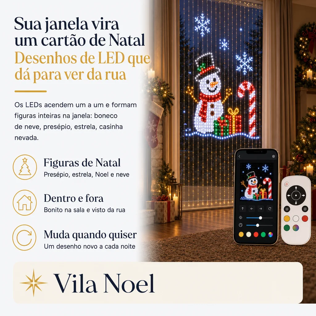 janela que vira cartão de Natal