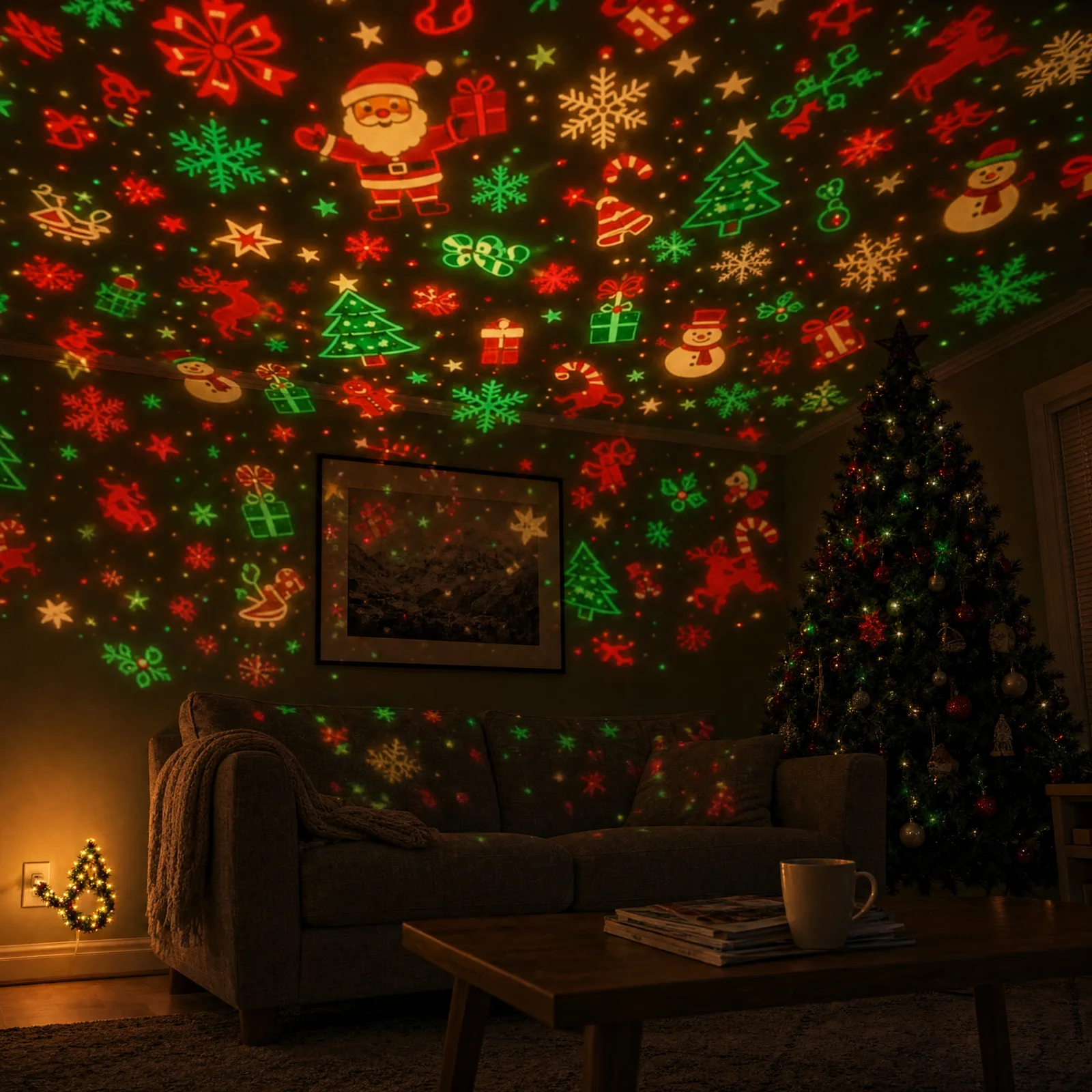 projeção no teto da sala